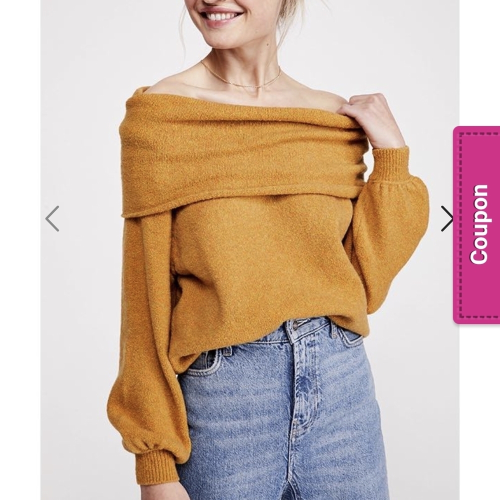 Free People Off-Shoulder SweaterFree People "Echo Beach Pullover"